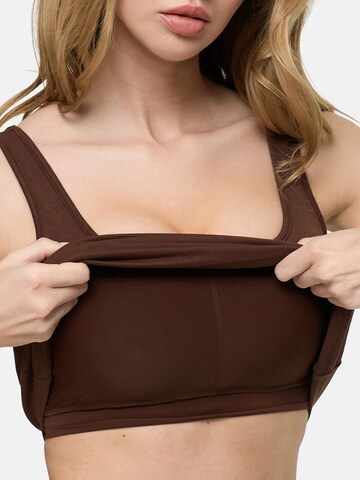 cfab (formerly creamy fabrics) Top 'Cotton Tank with Built-In Wireless Bra'‌‌‌‌‌‌‌‌‌‌ in Braun