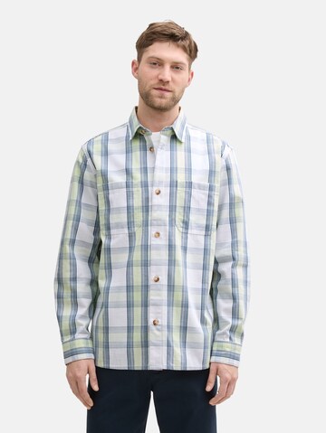 Coupe regular Chemise TOM TAILOR en bleu : devant