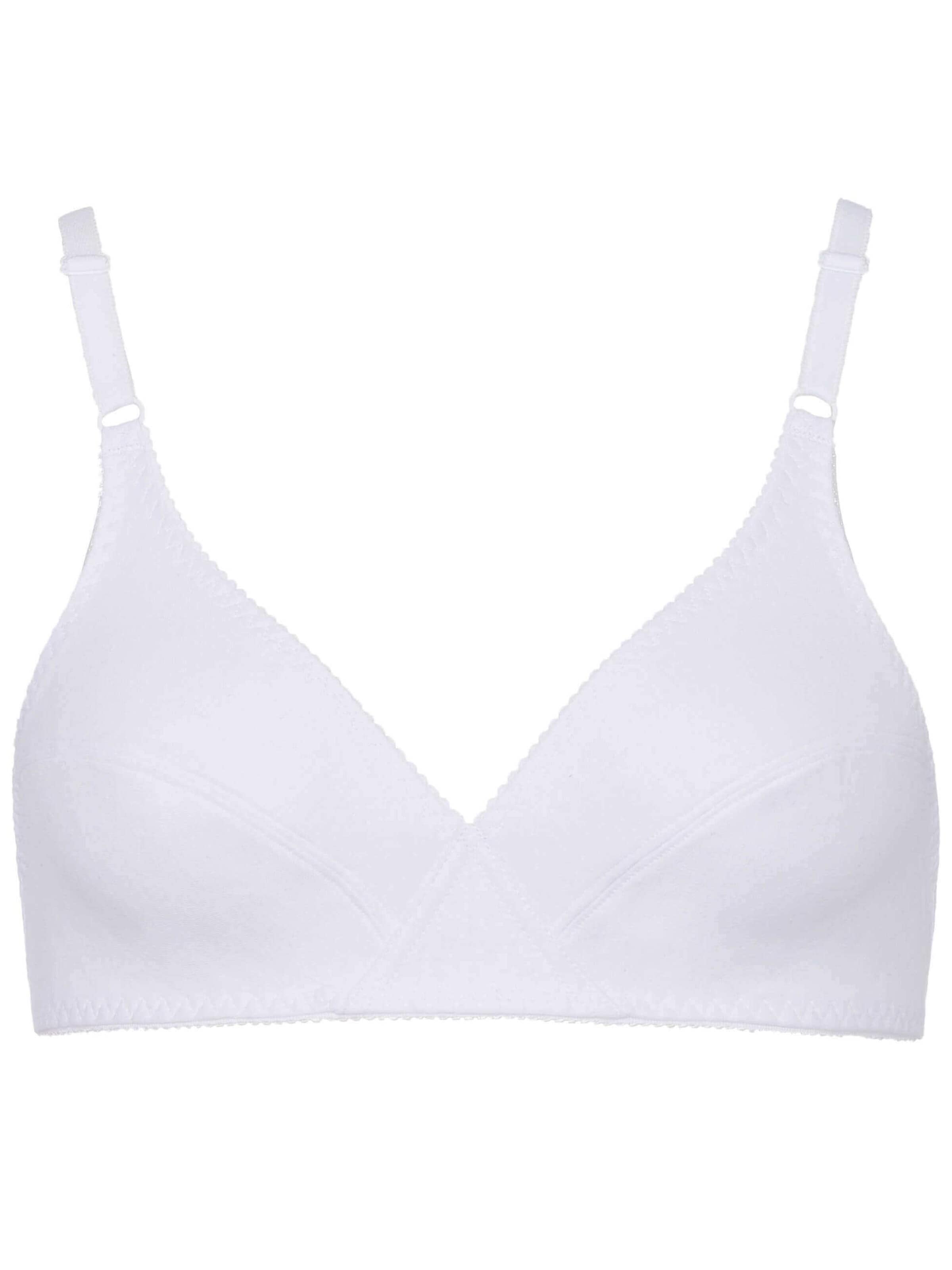 BeeDees Bra 'Soft-BH Rock'n'Roll N aus reiner Baumwolle, genähte Cups mit klassischer Kontur' in White: front