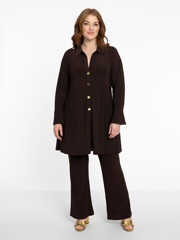 YOEK Tunic 'With collar' in Brown
