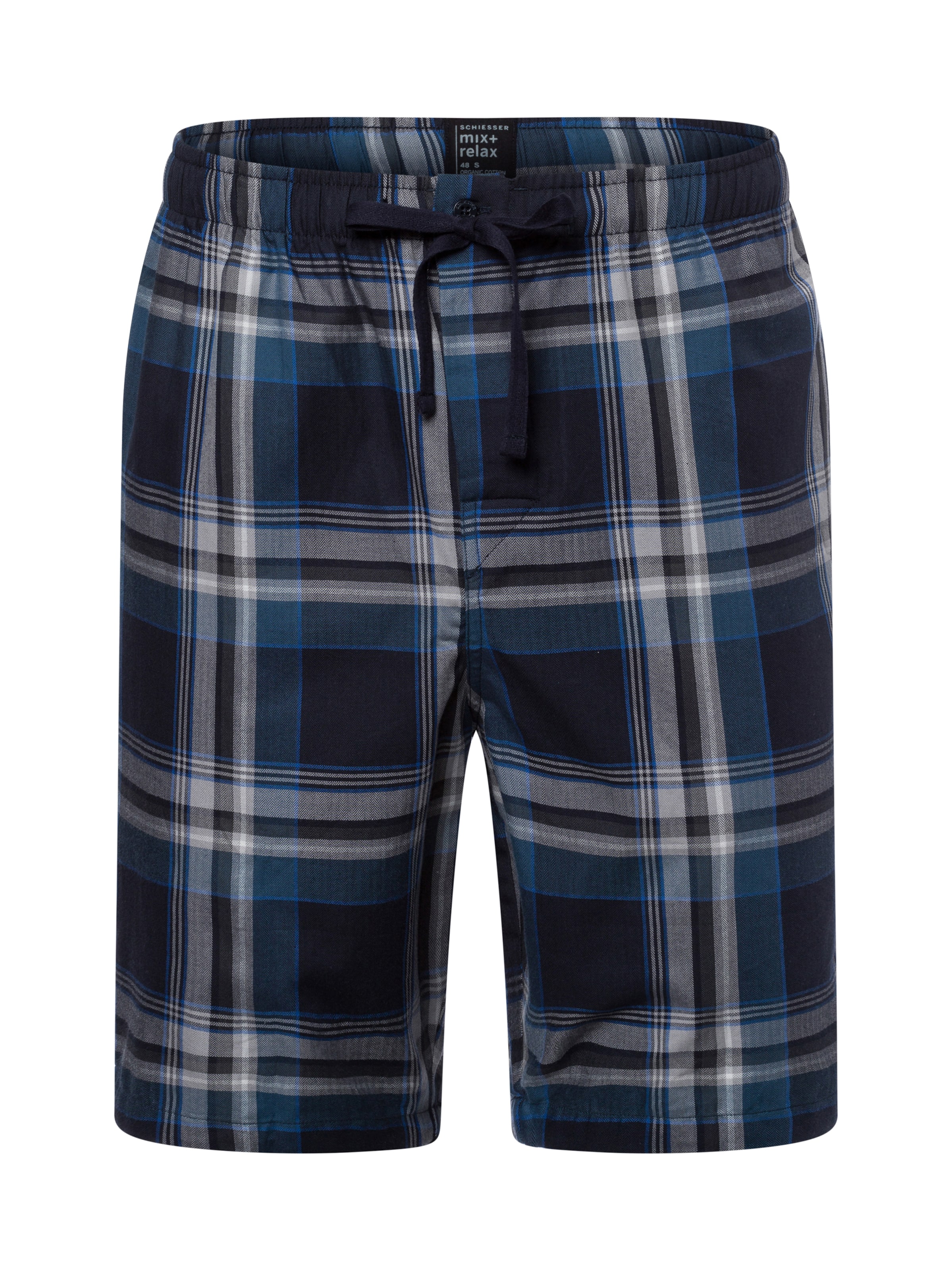 SCHIESSER Pyjamashorts 'Mix+Relax' in Blau: Vorderseite