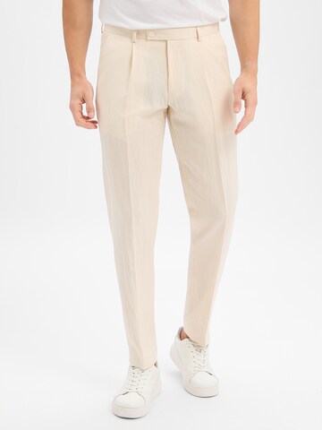 Finshley & Harding London Slimfit Pantalon in Beige: voorkant