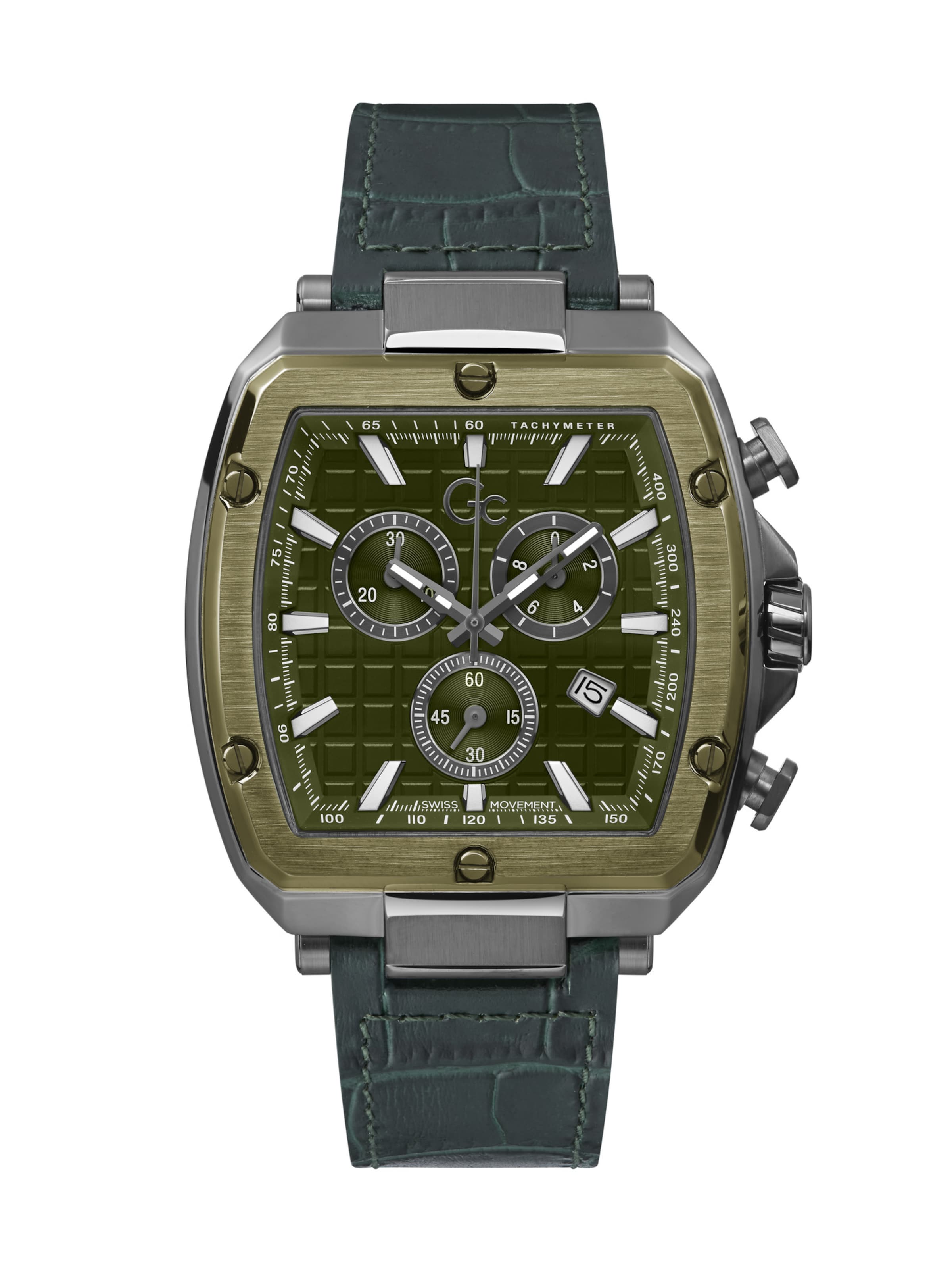 Gc Analoog horloge 'Spirit Tonneau' in Groen: voorkant