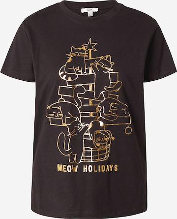 Mavi T-Shirt  'Meow Holidays' in Schwarz: predná strana