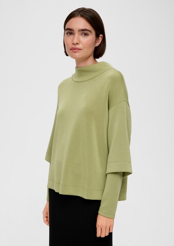 Sweat-shirt s.Oliver BLACK LABEL en vert : devant