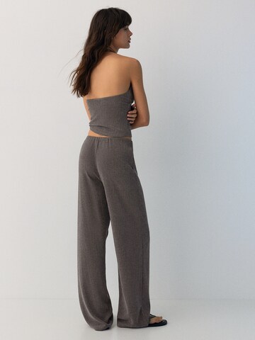 Pull&Bear Wide Leg Hose in Braun
