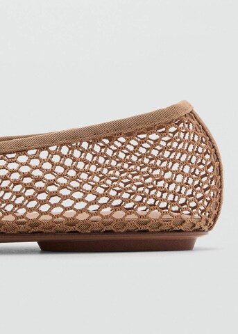 MANGO Ballet Flats 'Gala' in Beige