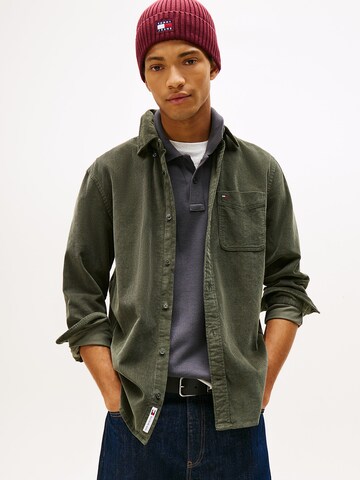 Tommy Jeans Regular fit Overhemd in Groen: voorkant