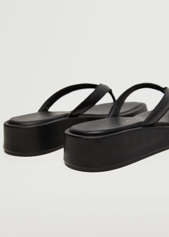 MANGO T-Bar Sandals 'Sim' in Black