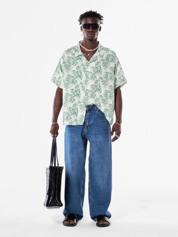 VAMOS CLO Comfort fit Button Up Shirt 'Mugwort' in Green