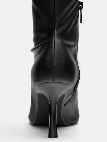 Pull&Bear Kozačky – černá