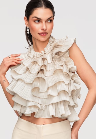 Ombre Blouse in Beige: front