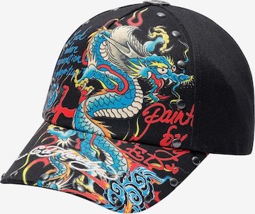 Cappello da baseball 'Blue Dragon' di Ed Hardy in nero: frontale