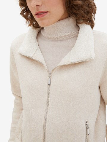 TOM TAILOR Sweatjacke in Beige