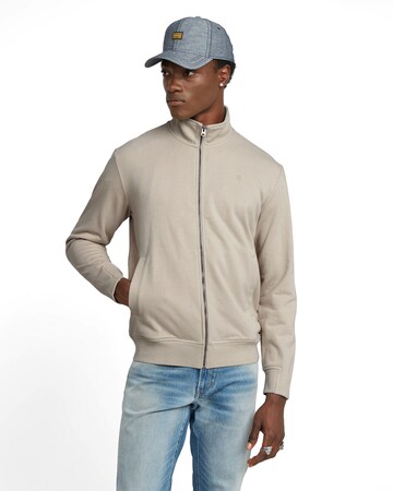 G-STAR Sweat jacket 'Nifous' in Beige: front