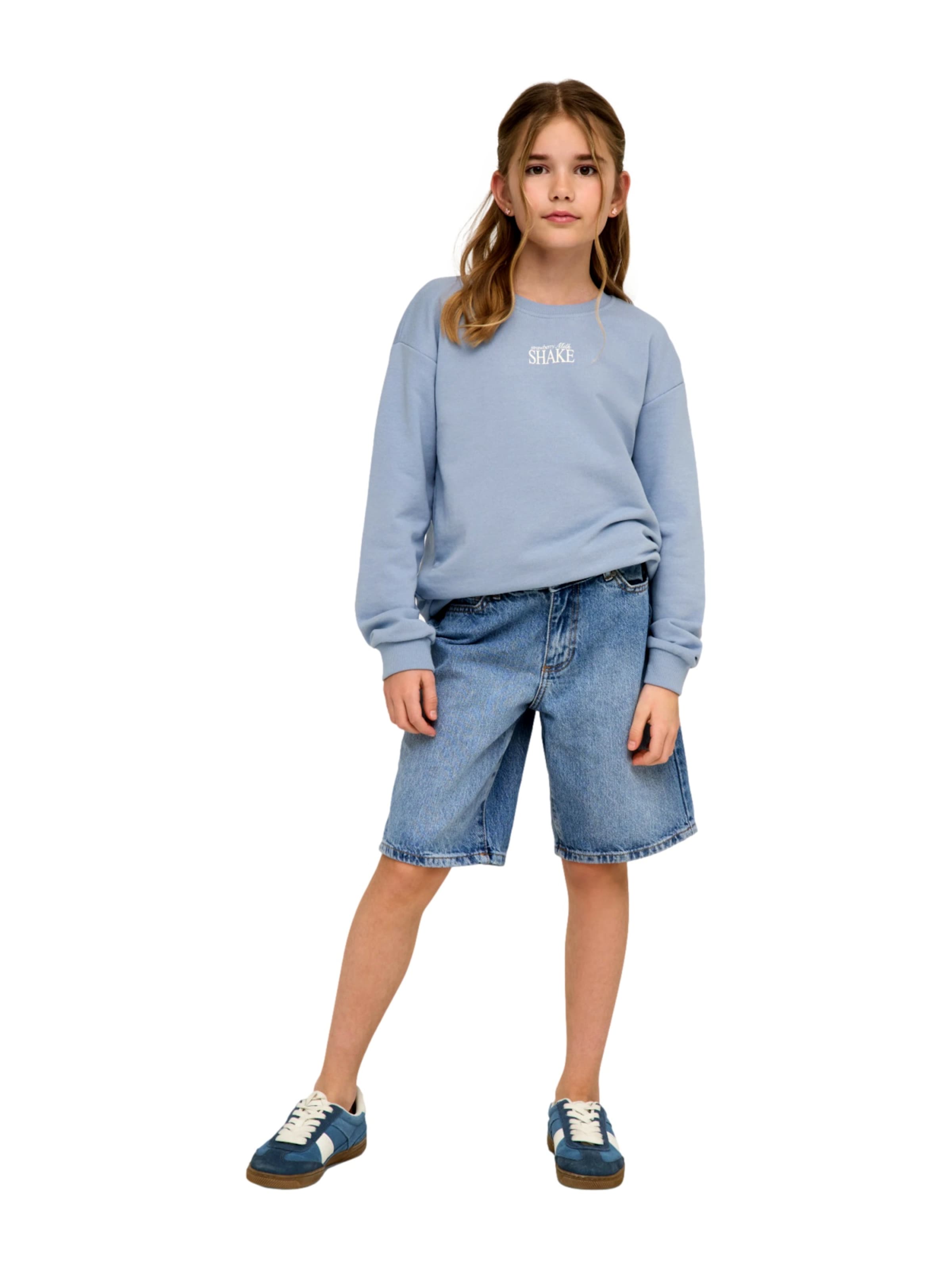 ONLY GIRLS Sweatshirt 'KOGPhilea' in Blue: front