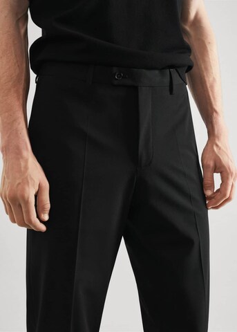 MANGO MAN Regular Pleated Pants 'Boston' in Black