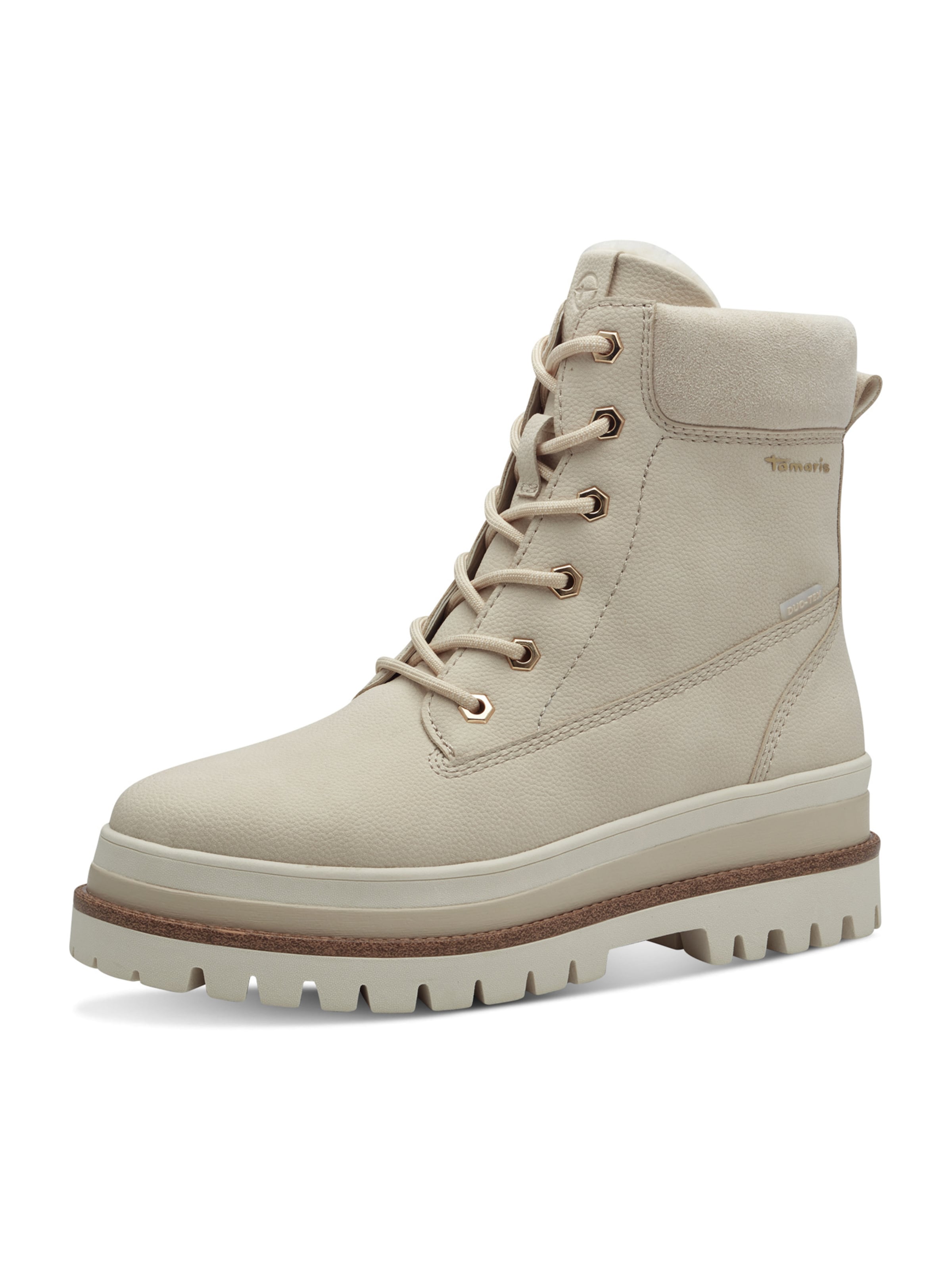 Bottines à lacets Tamaris en beige : devant