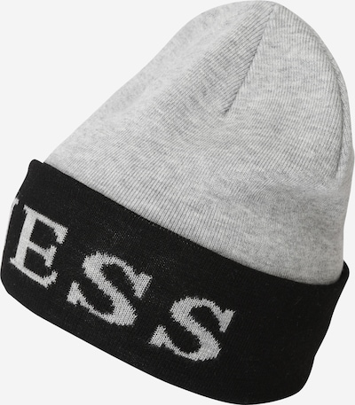 Megzta kepurė 'LOGO BEANIE' iš GUESS, spalva – pilka / juoda, Prekių apžvalga