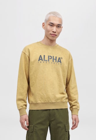 ALPHA INDUSTRIES - Sweatshirt 'Stencil' em verde: frente