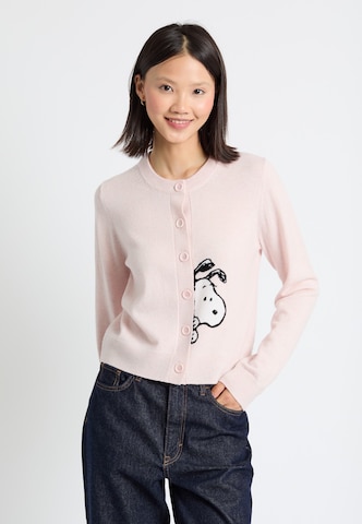Chinti & Parker Cardigan 'Sneeky Snoopy' i pink: forside