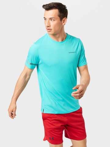 T-Shirt fonctionnel Superdry en bleu : devant