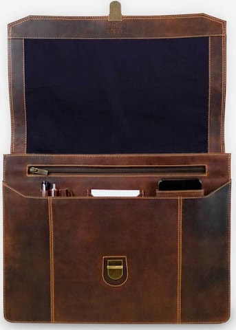 Porte-documents Buckle & Seam en marron