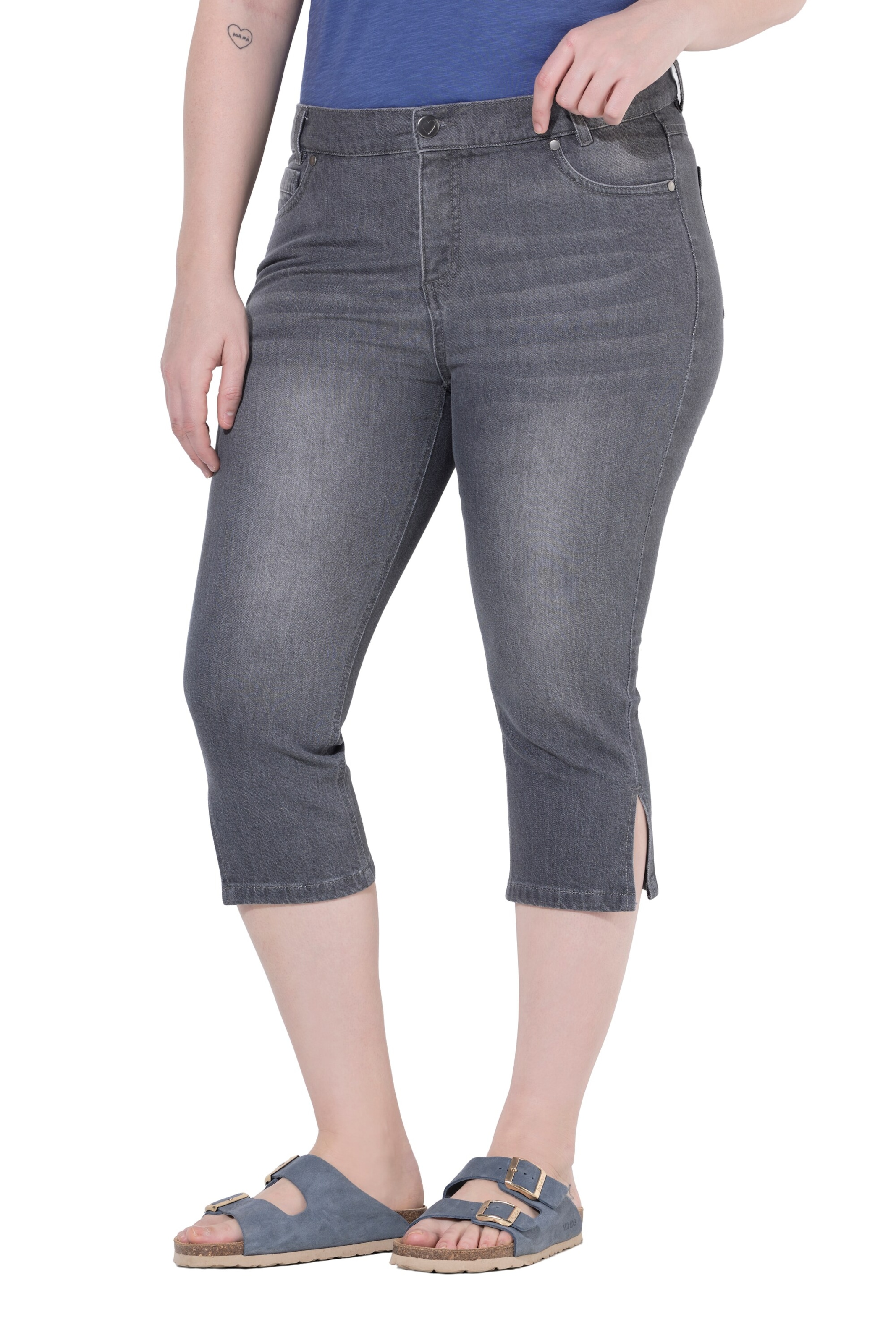 Ulla Popken Regular Jeans in Grau: Vorderseite