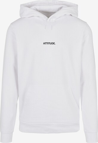 Merchcode Sweatshirt 'Attitude' in Wit: voorkant