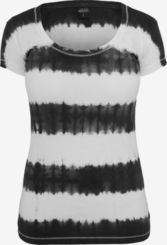 Urban Classics Shirt 'Dip Dye Stripe Tee' in Zwart: voorkant