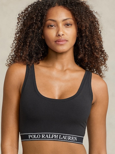 Polo Ralph Lauren BH 'Built Up Bralette' in de kleur Zwart / Wit, Productweergave