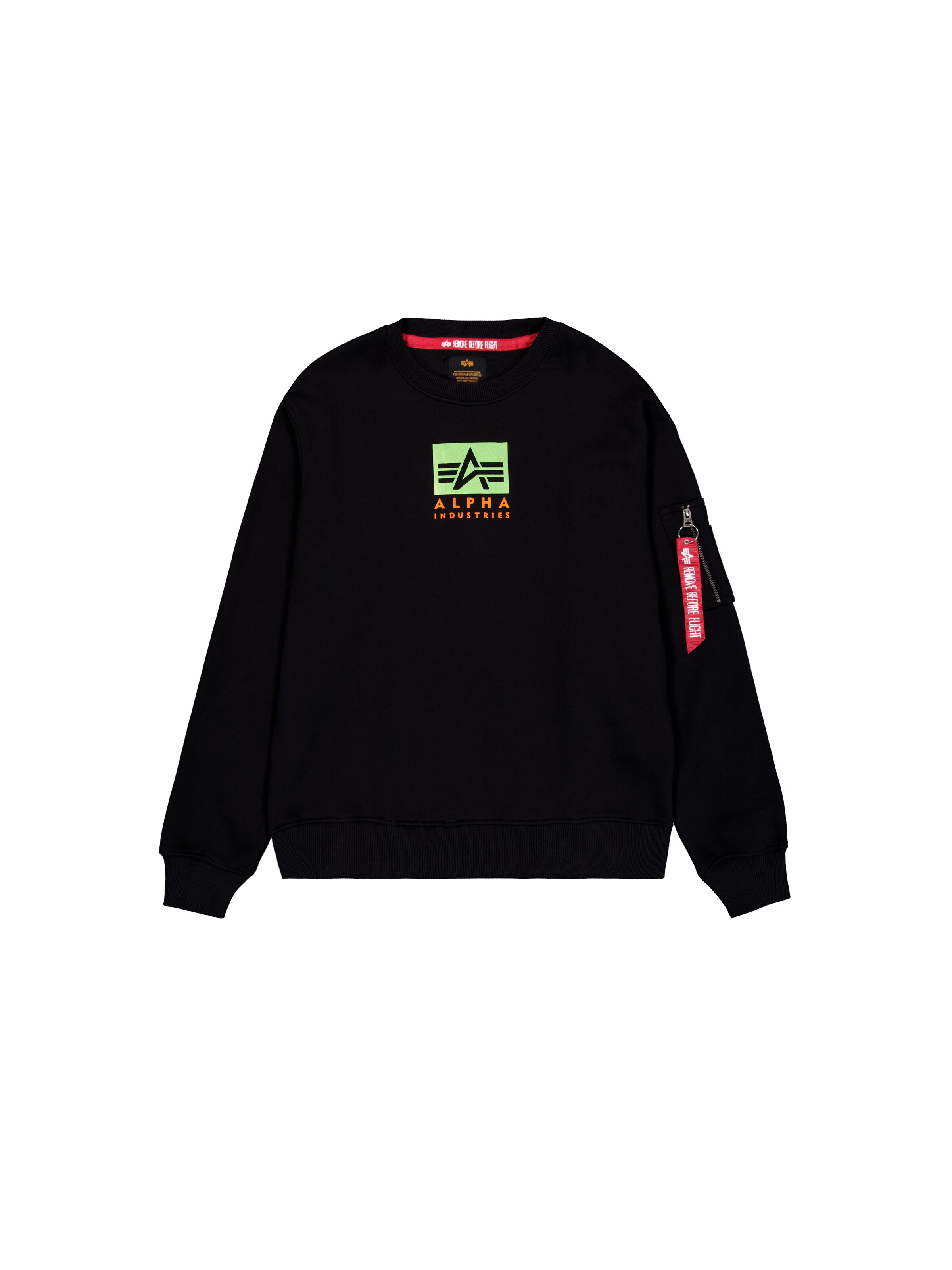 ALPHA INDUSTRIES Sweatshirt in Black: front