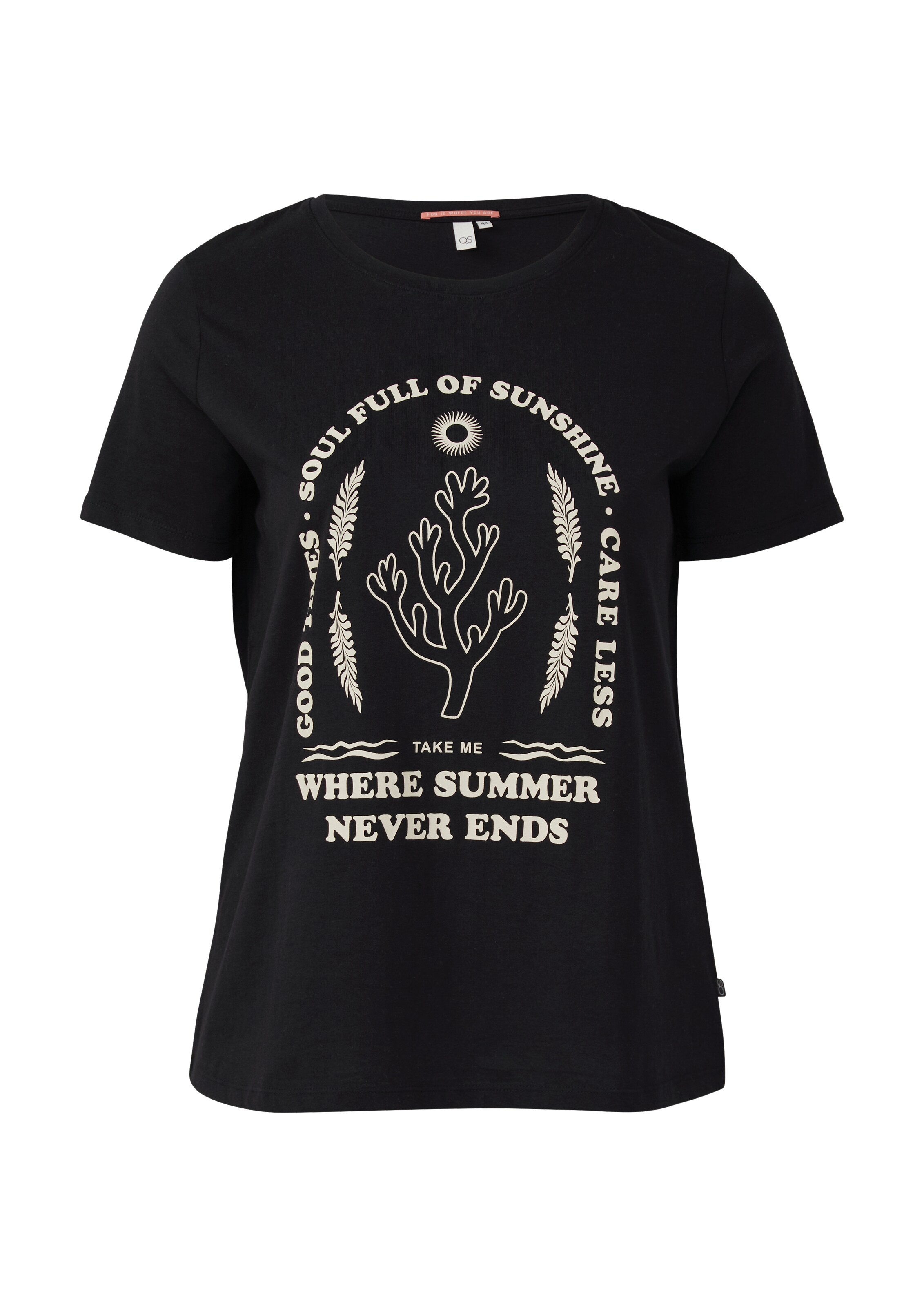 QS T-Shirt in Schwarz: Vorderseite