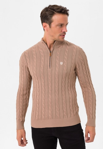 Jimmy Sanders Pullover in Beige: predná strana