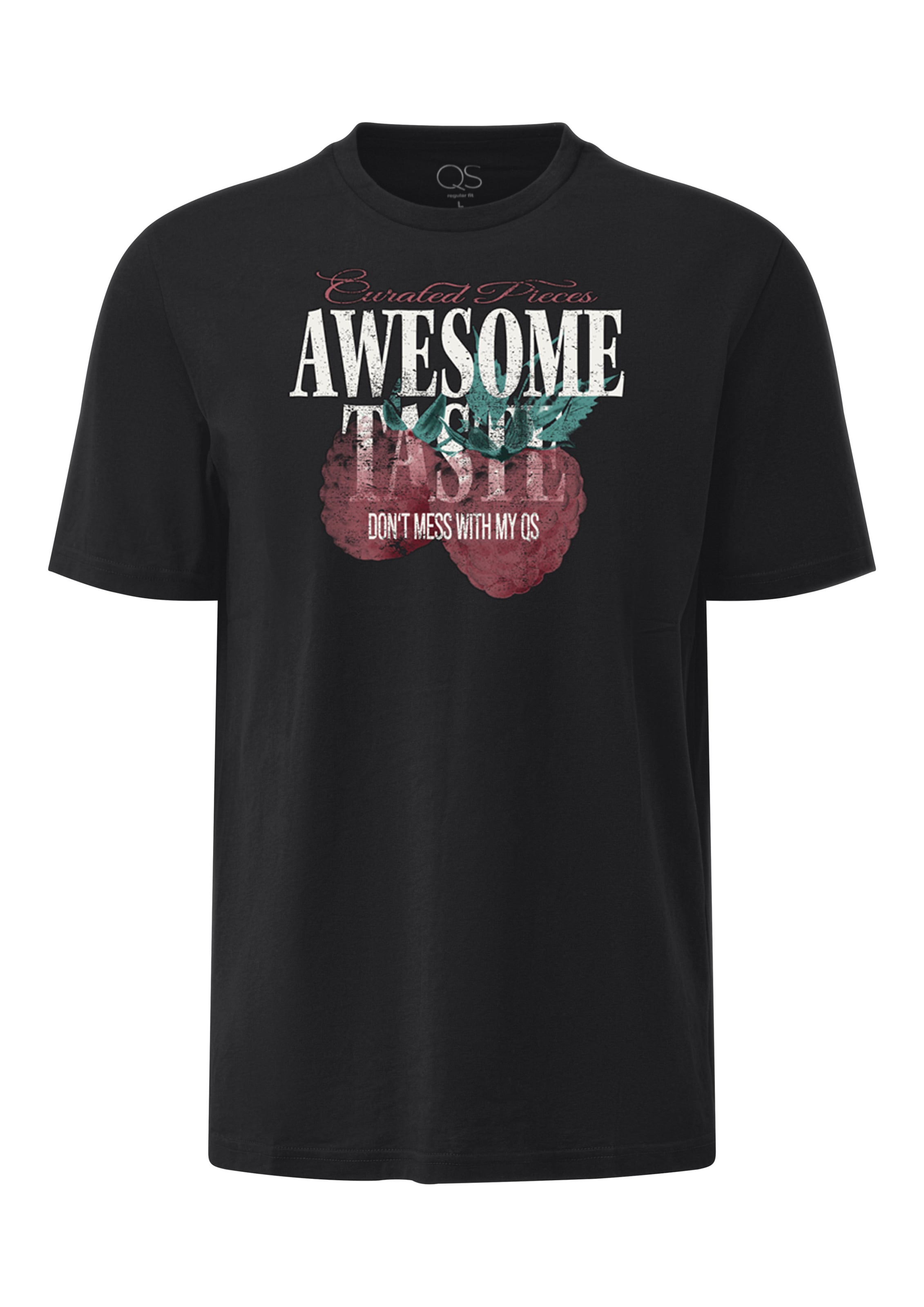 QS T-Shirt in Schwarz: Vorderseite