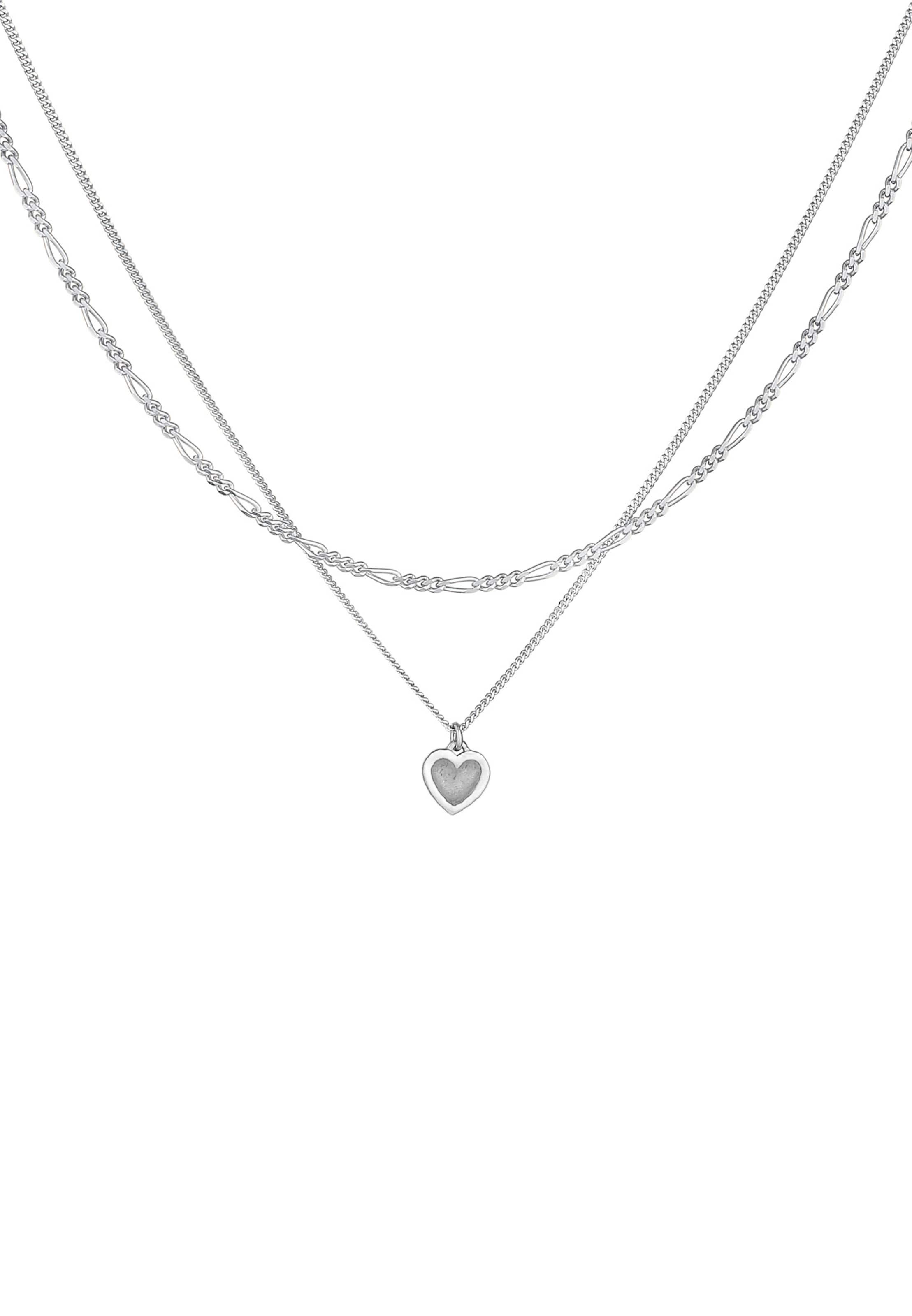 ELLI Ketting 'Herz' in Zilver