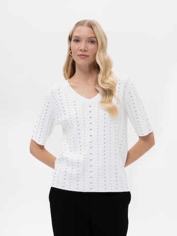 Passioni Shirt 'Kurzarm-Pullover mit Nieten' in White: front