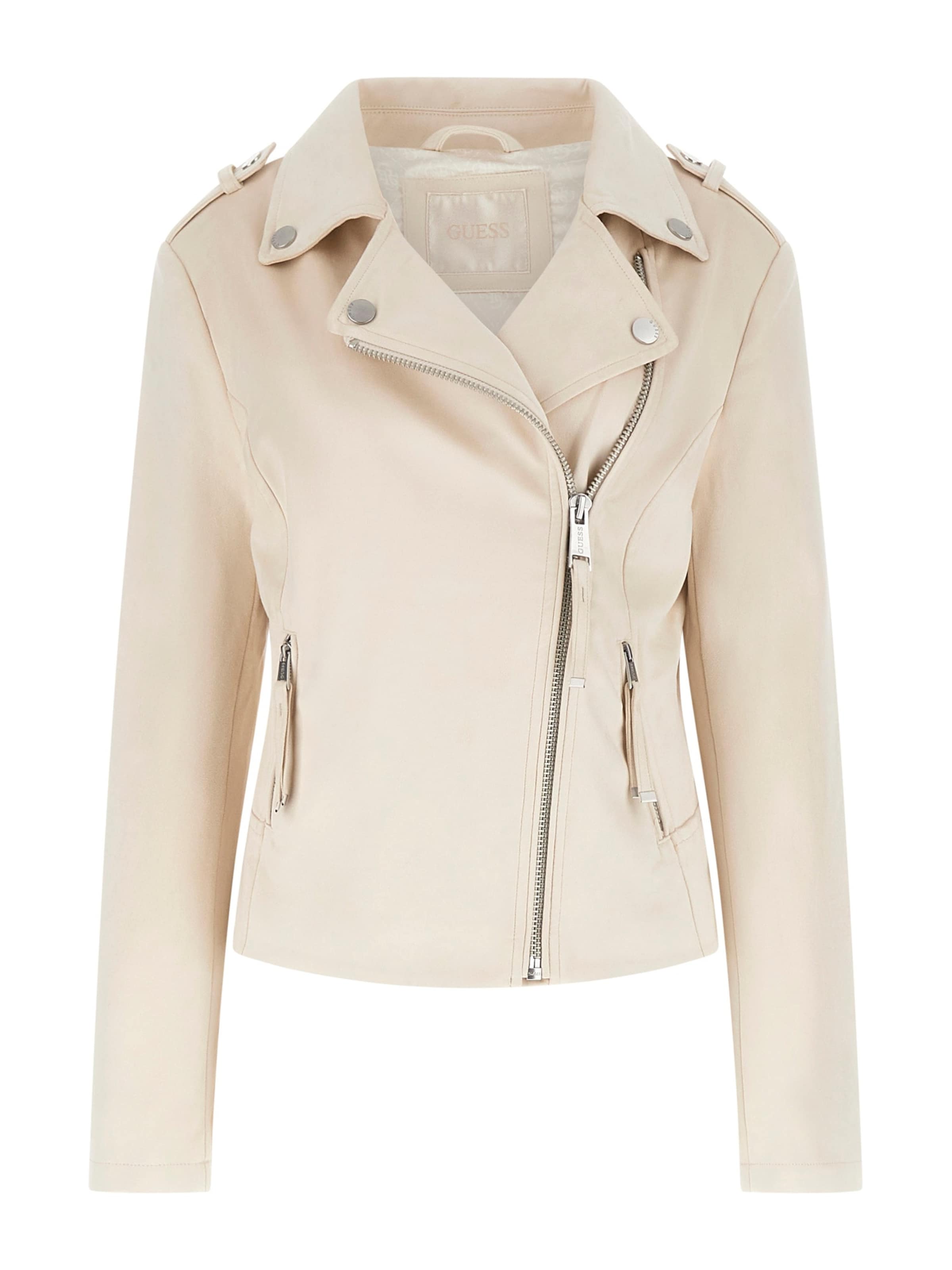GUESS Преходно яке 'NEW MONICA' в бяло: отпред