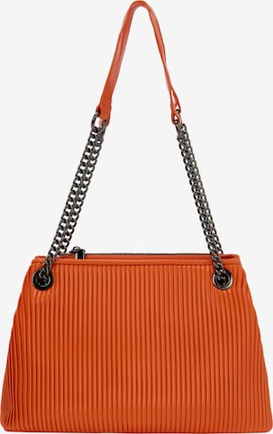 Borsa a spalla di faina in arancione: frontale