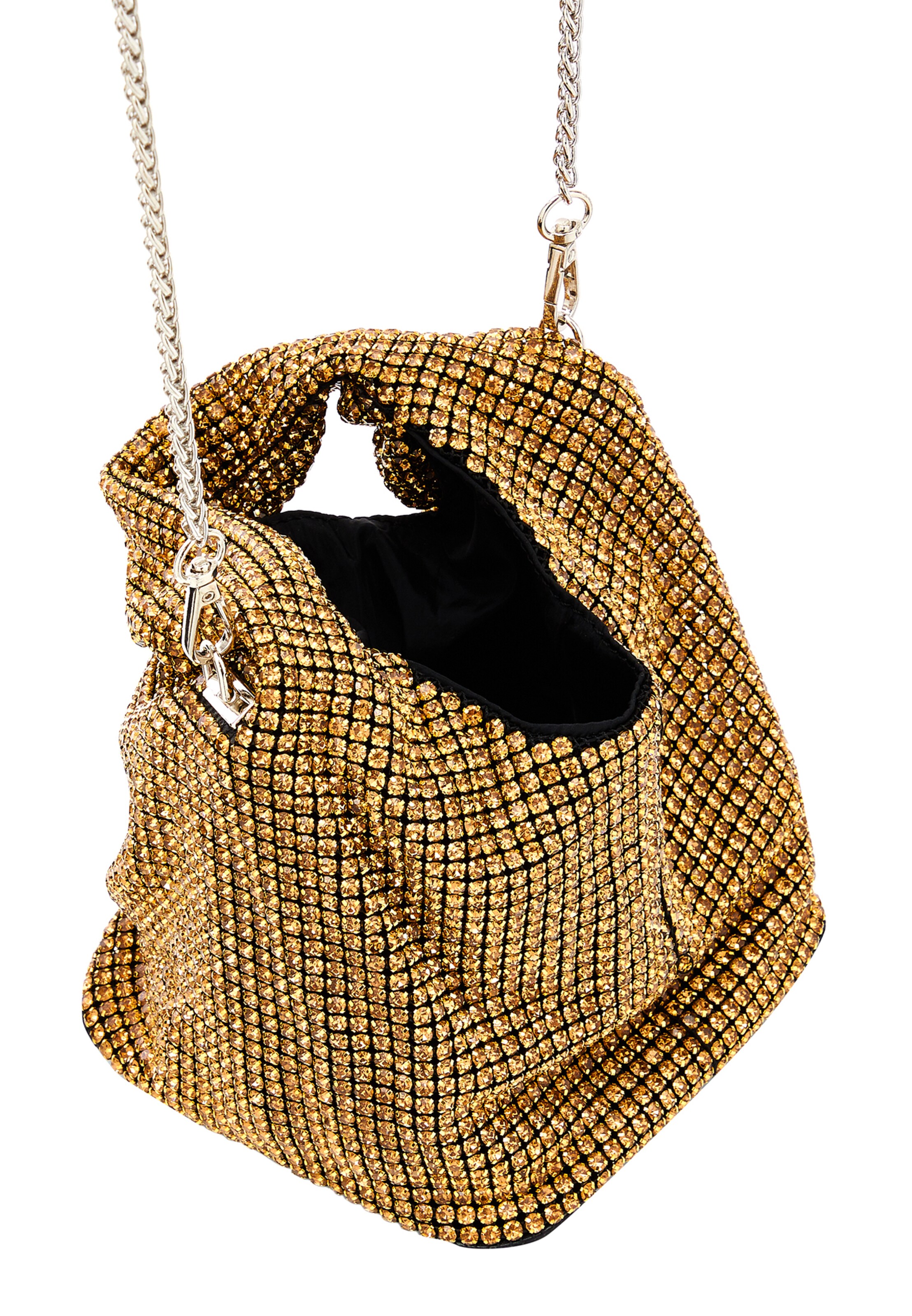 Borsa a spalla di faina in oro