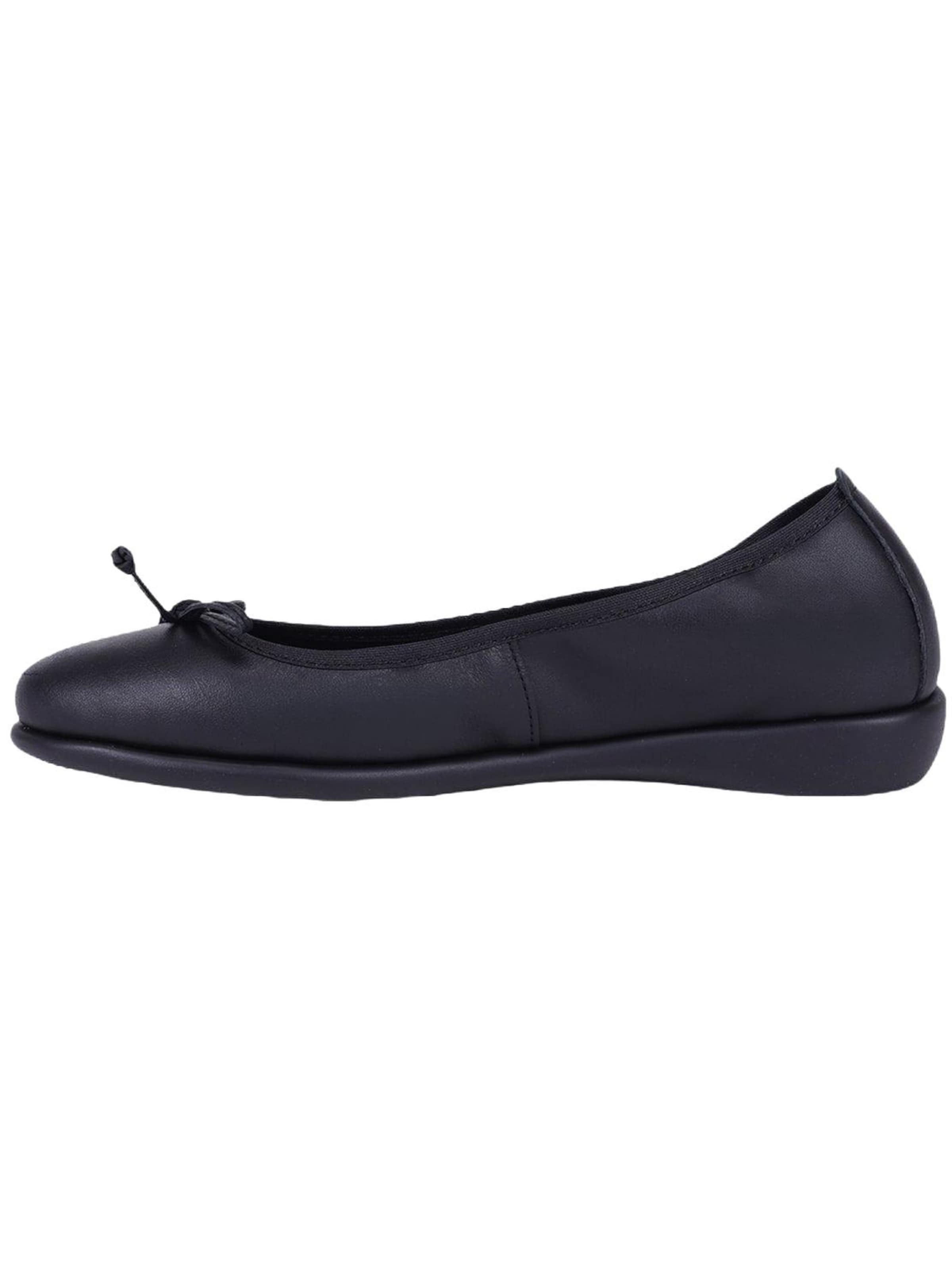 Desa - Bailarina 'DESA Damen DesaComfort Ballerinas aus Leder mit Schleifendetail' en negro