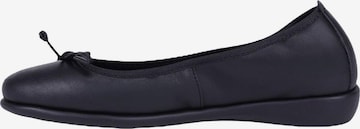 Desa Ballerina 'DESA Damen DesaComfort Ballerinas aus Leder mit Schleifendetail' in Black: front
