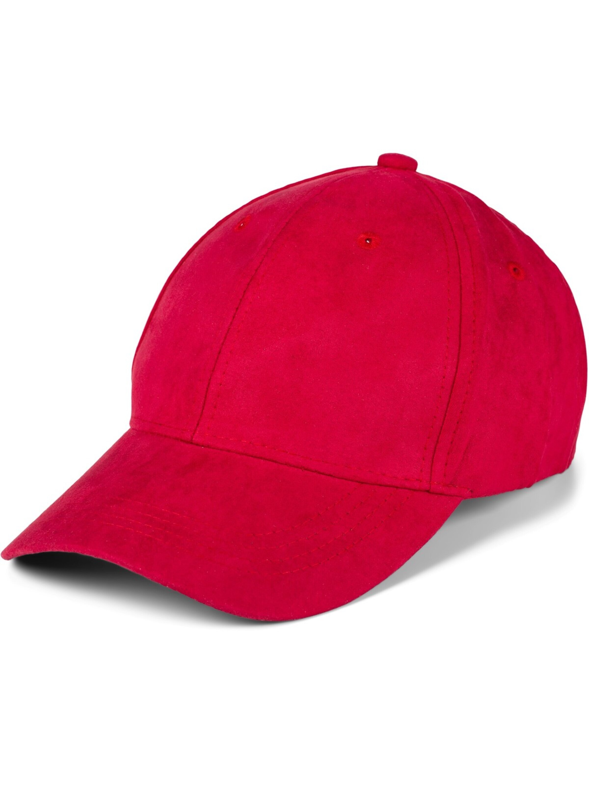styleBREAKER Cap 'Cap in Wildleder Optik' in Red: front