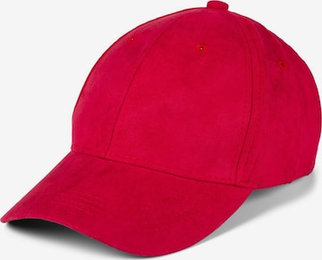 styleBREAKER Cap 'Cap in Wildleder Optik' in Red: front