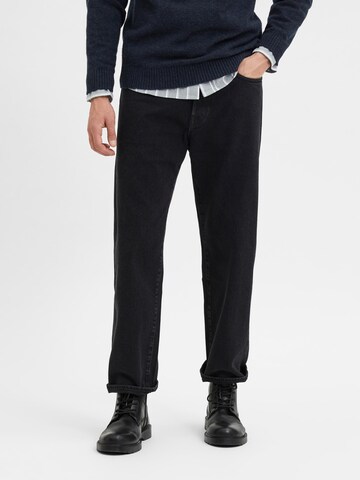 SELECTED HOMME Loosefit Jeans in Zwart: voorkant