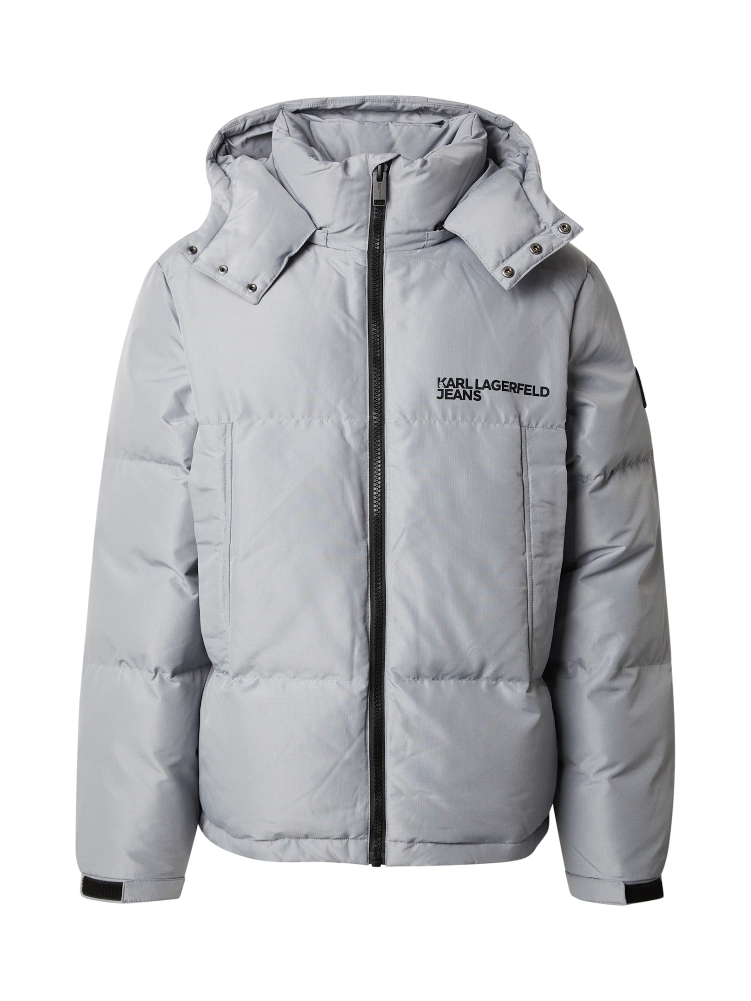 KARL LAGERFELD JEANS Zimná bunda - Sivá: predná strana