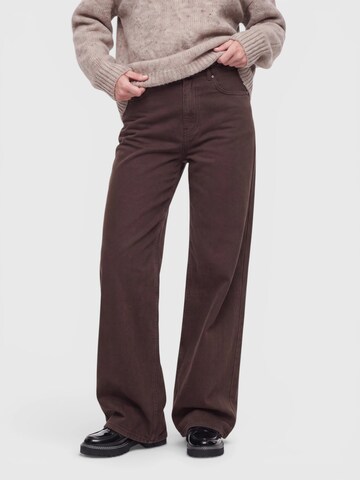 everly® Szeroka nogawka Jeansy w kolorze brązowy: przód