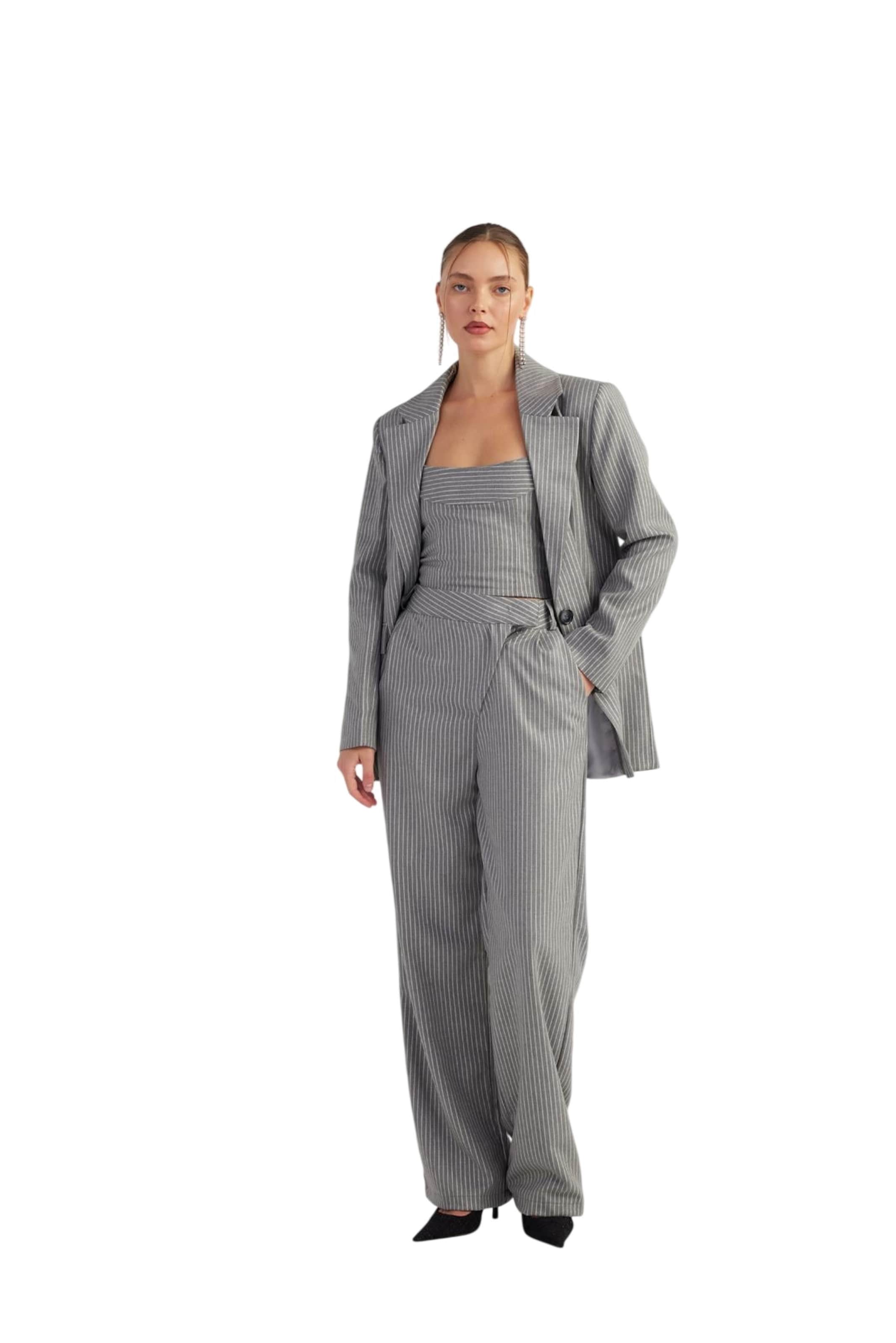 HOLLY LOLLY Wide Leg Hose in Grau