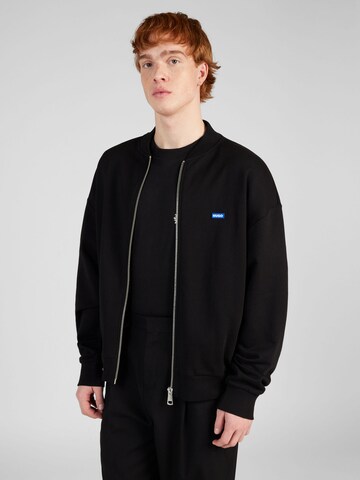 HUGO Sweat jacket 'Narane' in Black: front