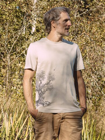 Life-Tree Shirt 'Organic Fairwear Olive Tree' in Beige